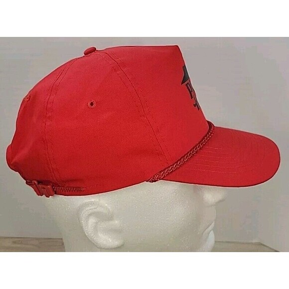 Vintage Zipper Strap Rope Hat ~ Pizza Hut Red Rope Hat - Picture 7 of 11
